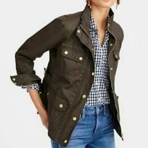 J. Crew Relaxed Boyfriend Fit Field Jacket Womens Small Utility Chore Coat Green